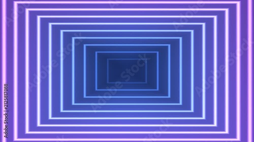 Flying through square frames seamless loop, endless corridor perspective tunnel background