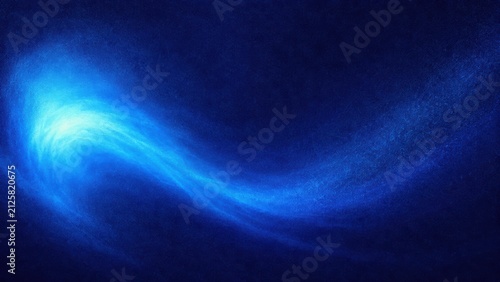 Glowing blue light blur shape on dark grain texture background with noisy effect, abstract poster header cover wallpaper banner backdrop design