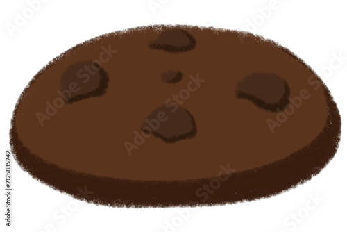 Fotografie A delicious chocolate chip cookie with a rich texture and chunks of chocolate, p