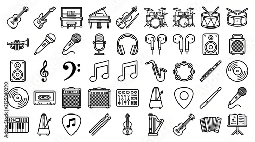 Create music icons vector pack