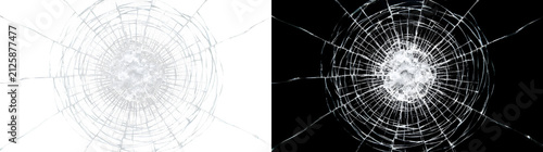 Effect PNG overlay element circular shattered glass cracks broken surface with shattered circular resource isolated transparent background