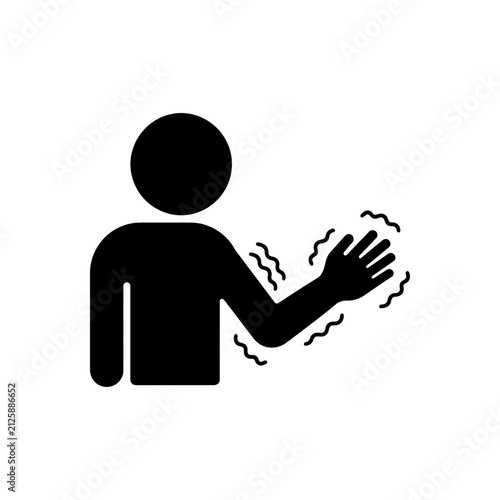 Man with trembling hands stroke symptom icon