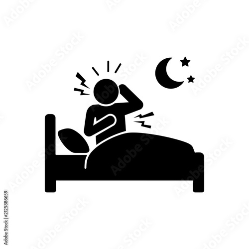 Man with sleep disturbance stroke risk icon