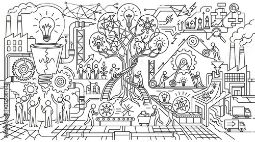 Innovation and Industry Concept Illustration.