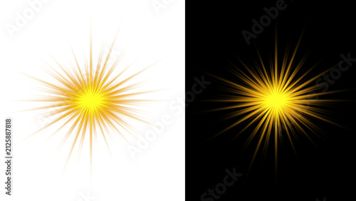 Golden Sunburst Light Flare Sparkle PNG