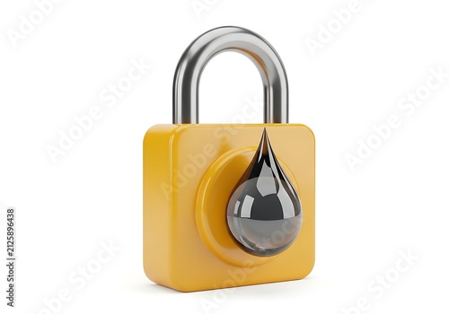 Yellow padlock with water droplet icon