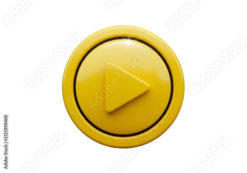 Yellow play button icon on circle