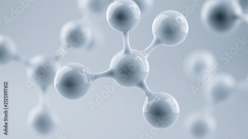 Abstract 3d molecular structure with spheres and connecting lines