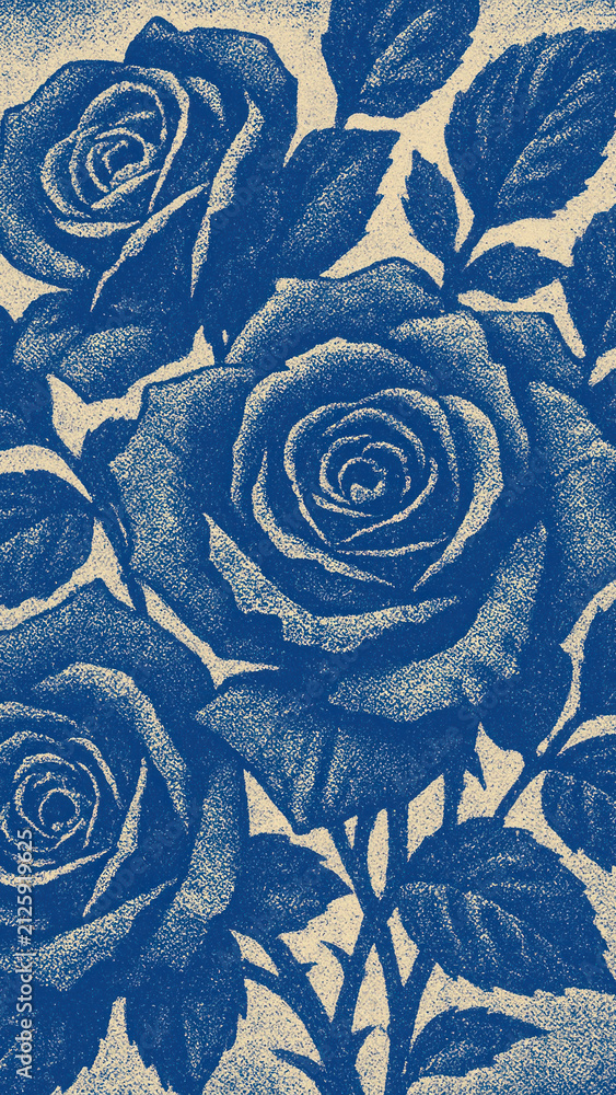 Obraz premium Vintage blue roses mobile wallpaper