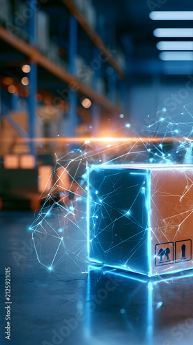 The digital connection and the network for a gleaming delivery package in a warehouse