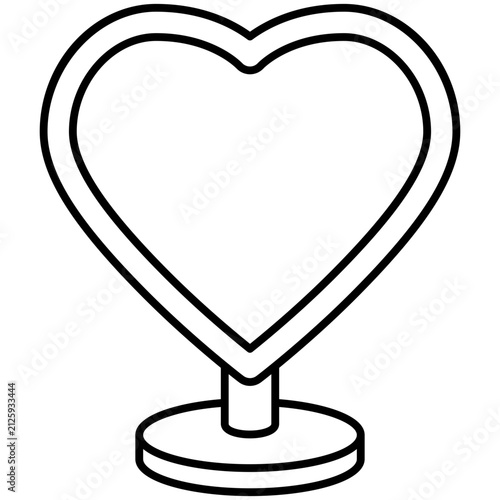 Heart Shaped Mirror Vector Icon