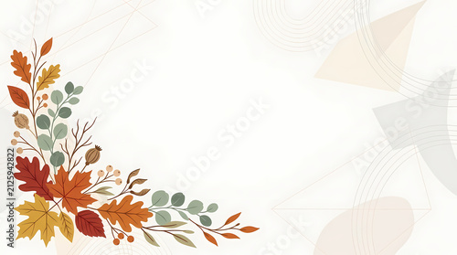 Colorful autumn leaves and berries corner design 1.