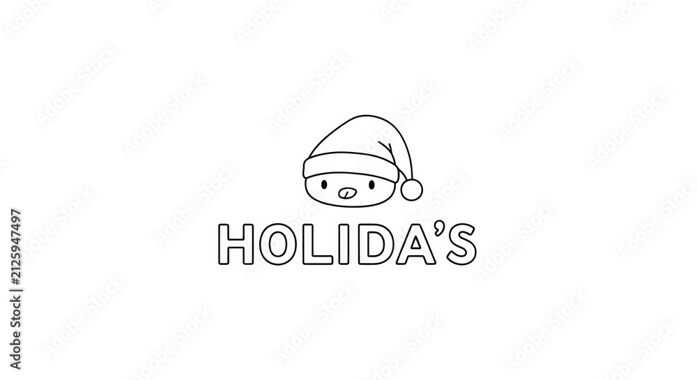 Fototapeta premium Christmas Holiday Logo Santa Hat Design.