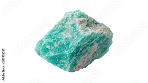 Foto Raw natural green amazonite mineral crystal isolated on transparent background