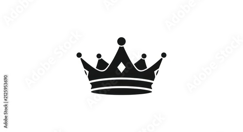 Obraz na płótnie Black crown icon on white background.
