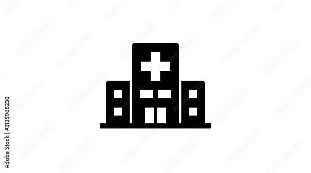 Fototapeta premium Medical Building Hospital Icon Symbol.