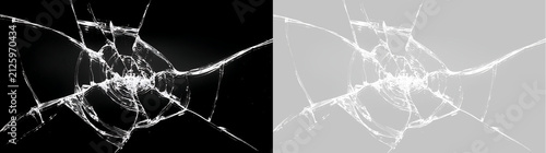 Fotografía Spiderweb broken glass crack pattern overlay texture