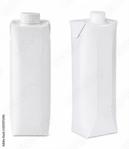 Juice paperboard pack white isolated on white background