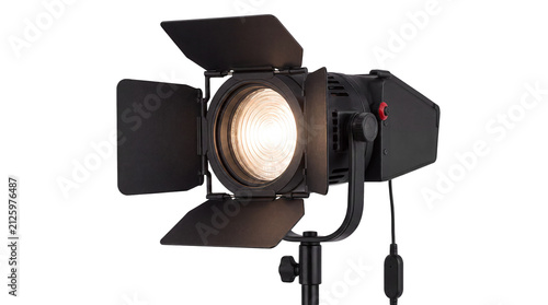 Professional studio flash light isolated on white background PNG for photography, portrait lighting, commercial shoots and creative production
