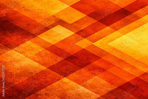 Dynamic abstract pattern with layered translucent shapes forming a diamond-centered design. The orange, red, and yellow gradient blends with a textured finish, offering a stylish backdrop for creative