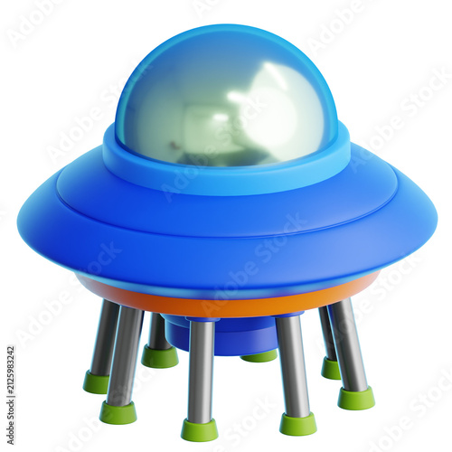 Obraz na płótnie UFO With Landing Gear Legs 3D Illustration
