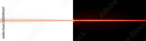 Red laser light beam horizontal line effect PNG overlay element transparent background