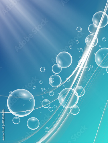 Blue gradient background (Blue Frutiger Aero abstract background with glossy bubbles) 