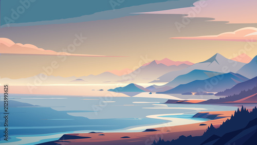 sunset over the mountains