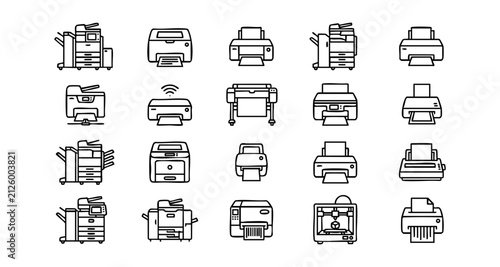 Bild auf Leinwand Professional office printing equipment and digital document production line icon