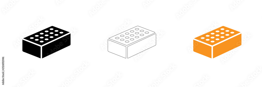 Fototapeta premium Three colorful lego style building blocks isolated on transparent background, Vector