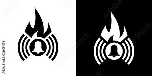 Obraz na płótnie modern simple fire alarm logo vector