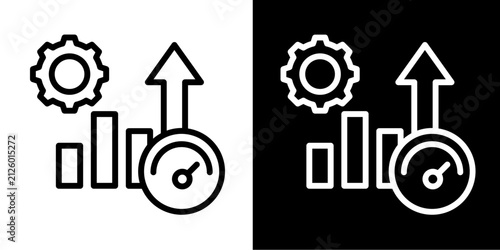 Business Improvement  Icon Set White Line Style Collection