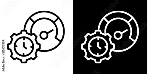 Performance Settings  Icon Set White Line Style Collection