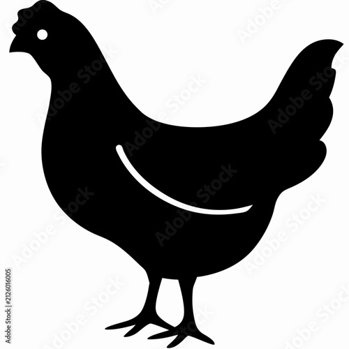 Hen Black Silhouette Vector Design