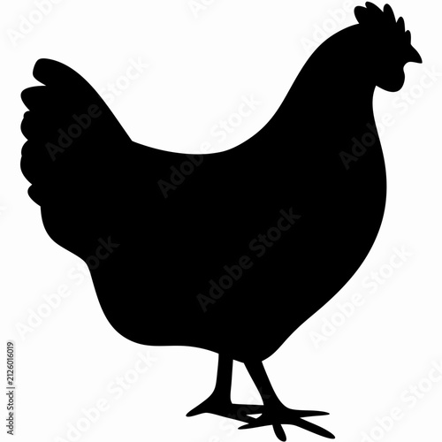 Hen Black Silhouette Vector Design
