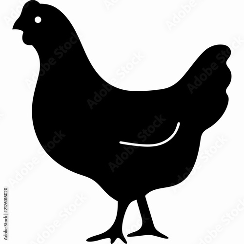 Hen Black Silhouette Vector Design