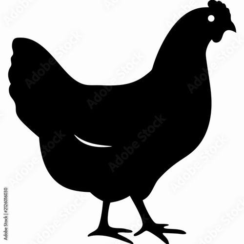 Hen Black Silhouette Vector Design