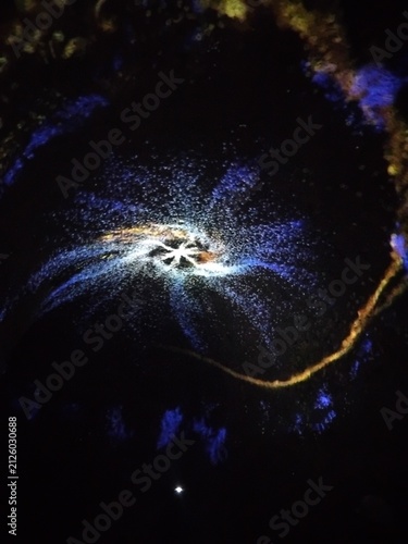 Colorful Light Show in Darkness with Abstract Glowing Effects and Vibrant Visual Energy.A spectacular light show in the dark featuring glowing colors, dynamic beams, and artistic illumination. 