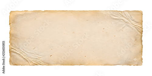Torn paper sheet with crumpled texture and frayed edges for design and background use