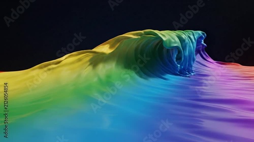 Colorful Rainbow Wave on Dark Background.