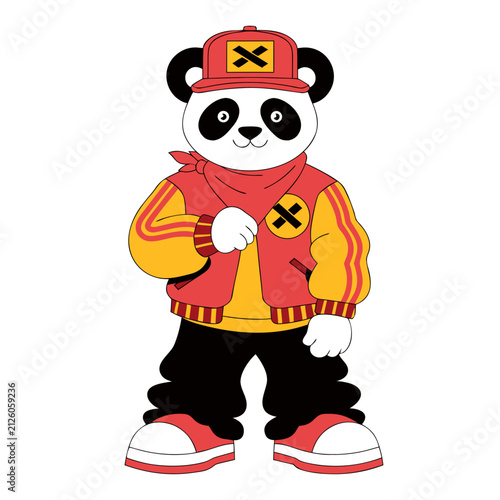 Cute panda vector t shirt logo 
