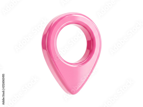 Isolated pink map pin element