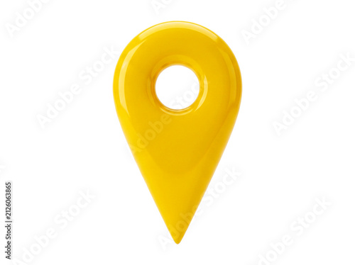 Isolated yellow map pin location