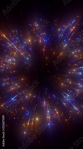 4K Abstract Background Particles Golden Explosion Circle Overlay Vertical 3D Animation Holiday