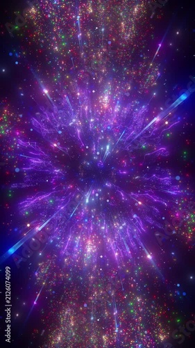 Purple Cosmic Starfield Explosion Background Loop 4K 3D Animation Overlay