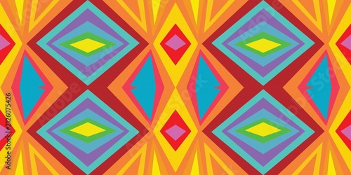 Fotografie Vibrant Colorful Diamond Abstract Seamless Background