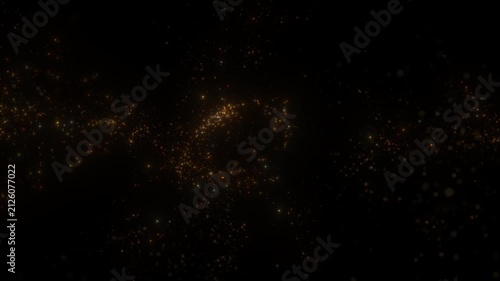 4K Abstract Background Particles Golden Dust Overlay Horizontal 3D Animation