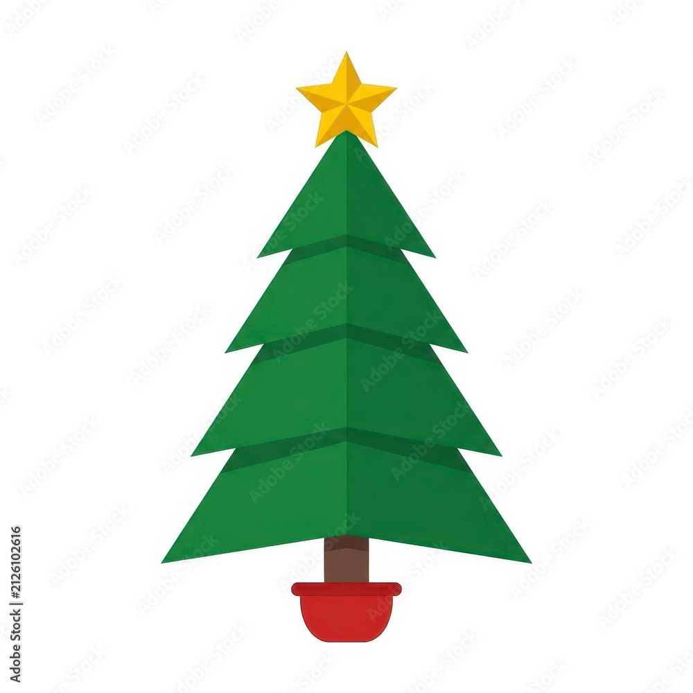 Obraz premium Christmas tree with star on transparent background