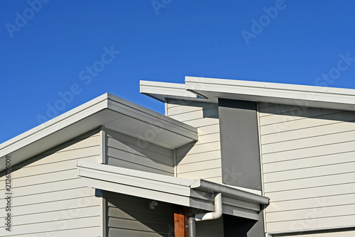 Bild auf Leinwand multi angled pitched roof on a house