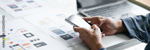 UX UI applications designer working for smart phone interface